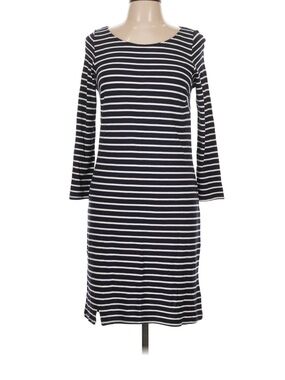 Velvet by Graham & Spencer Navy and White Striped Midi Shift Dress